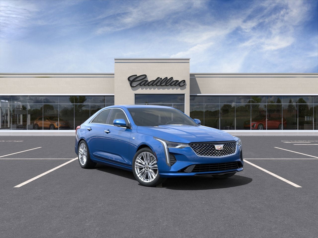 2025 Cadillac CT4 Premium Luxury in Wave Metallic — front three-quarter view