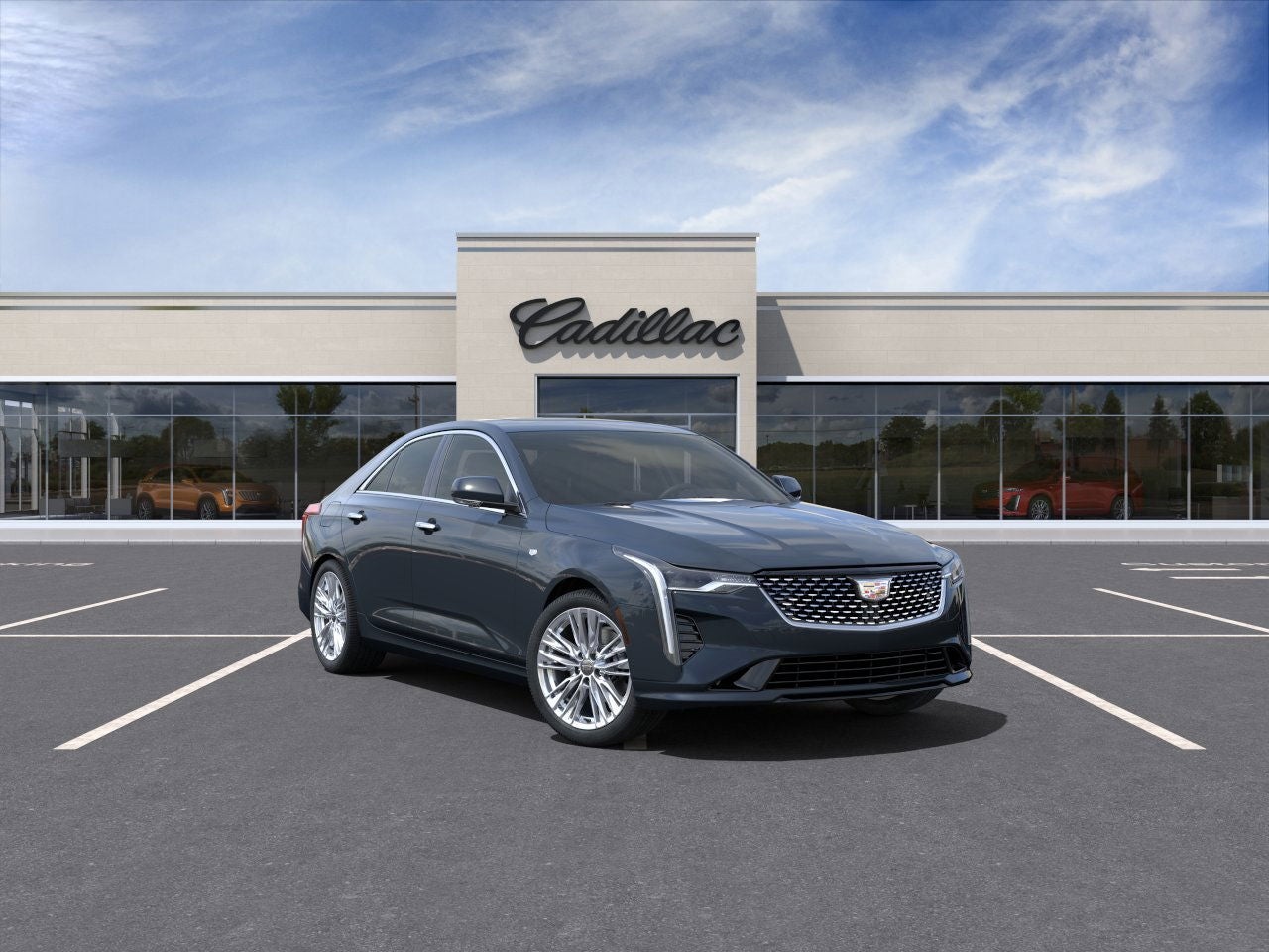 2025 Cadillac CT4 Premium Luxury in Deep Space Metallic — front three-quarter view