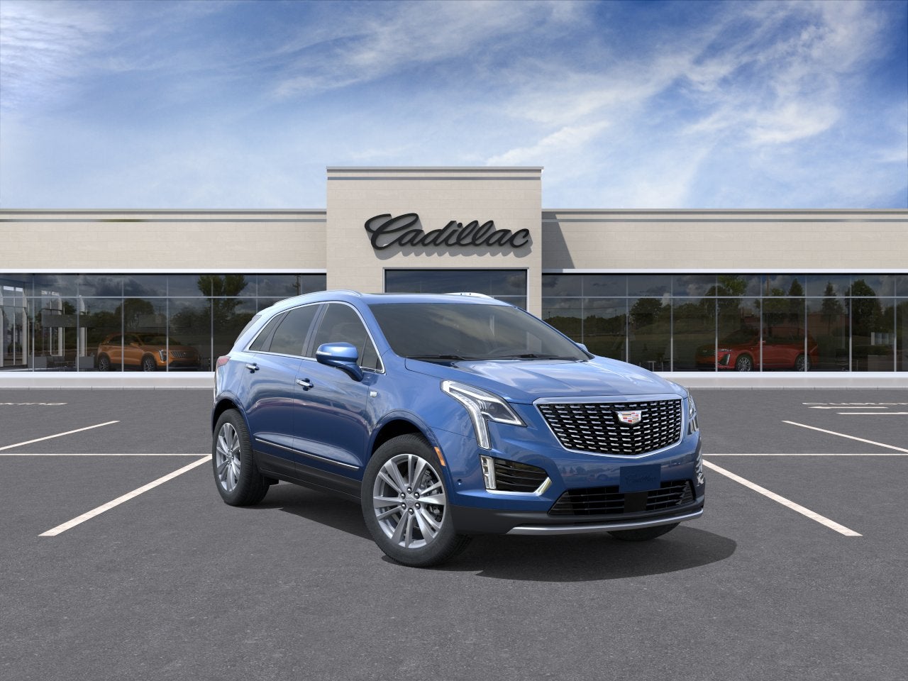 2026 Cadillac XT5 Premium Luxury in Opulent Blue Metallic — front three-quarter view