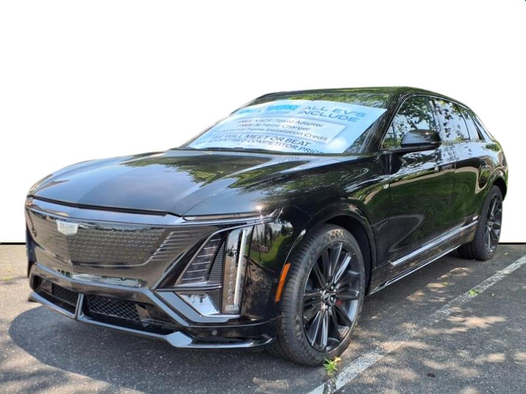 2026 Cadillac LYRIQ V-Series Premium in Stellar Black Metallic — front three-quarter view