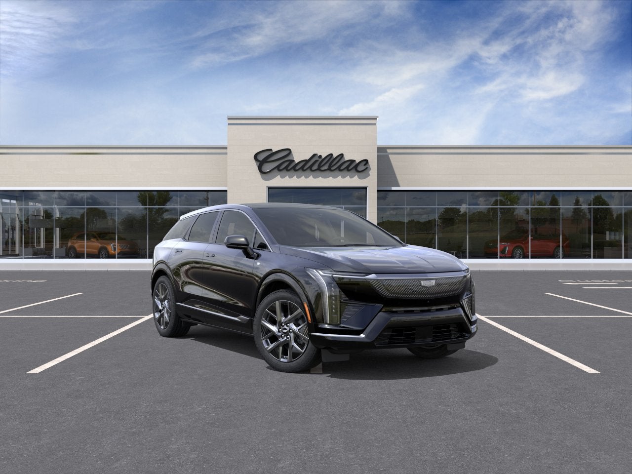 2027 Cadillac OPTIQ Luxury in Black Raven — front three-quarter view